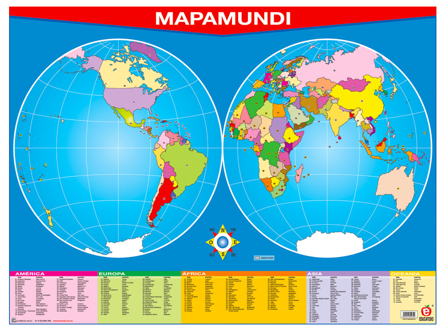 Mapamundi con nombres, Mapamundi para imprimir, Imagenes del mapa mundi